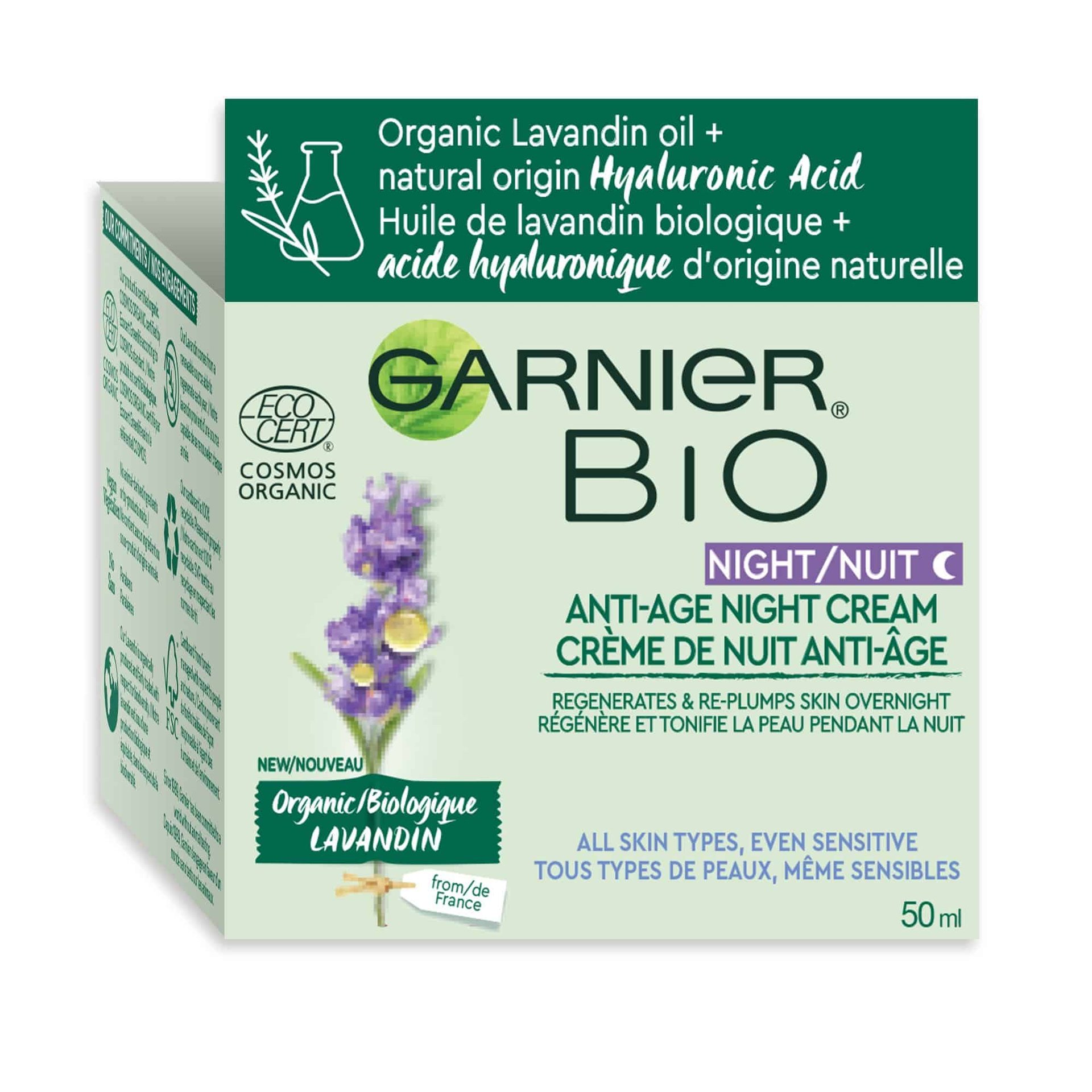 Anti-Age Night Cream With organic Lavandin, 50ML | Garnier Bio