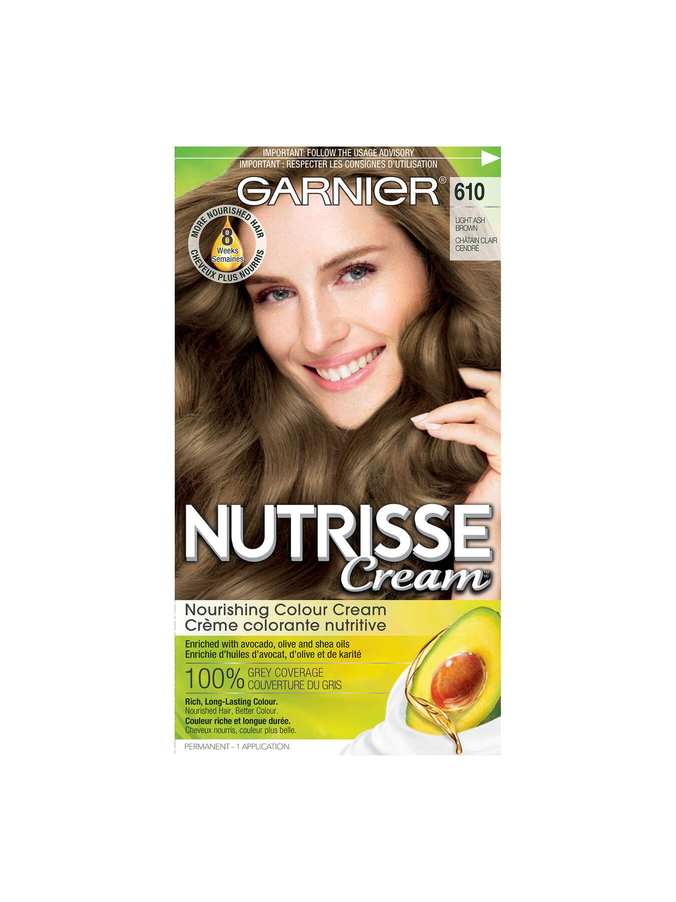 610 Light Ash Brown | Garnier Nutrisse Cream