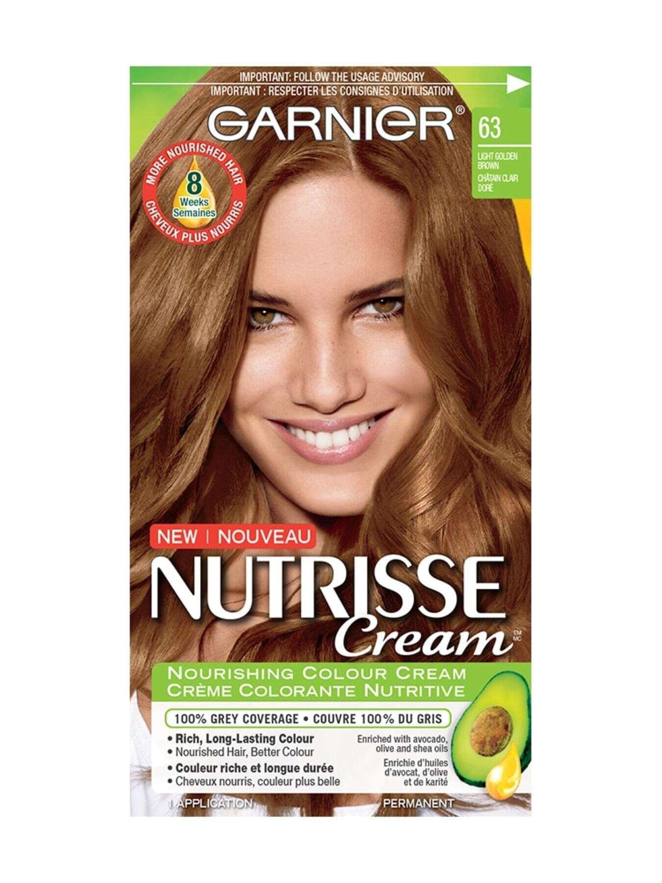 Nutrisse Cream - 63 Light Golden Brown Hair Dye - Garnier CA