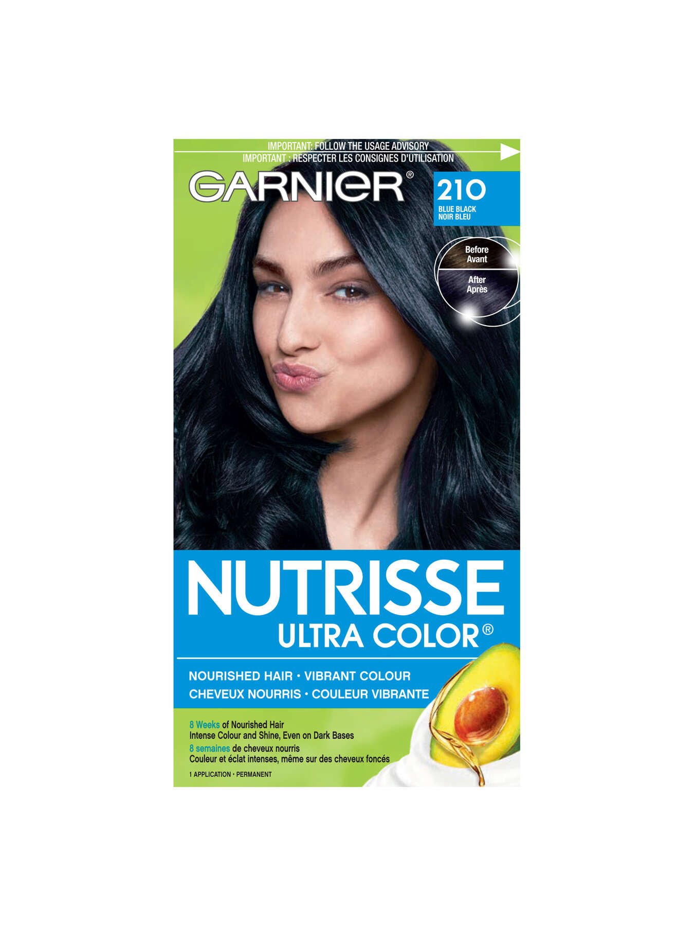 Nutrisse Ultra Color - 210 Blue Black Hair Dye - Garnier CA
